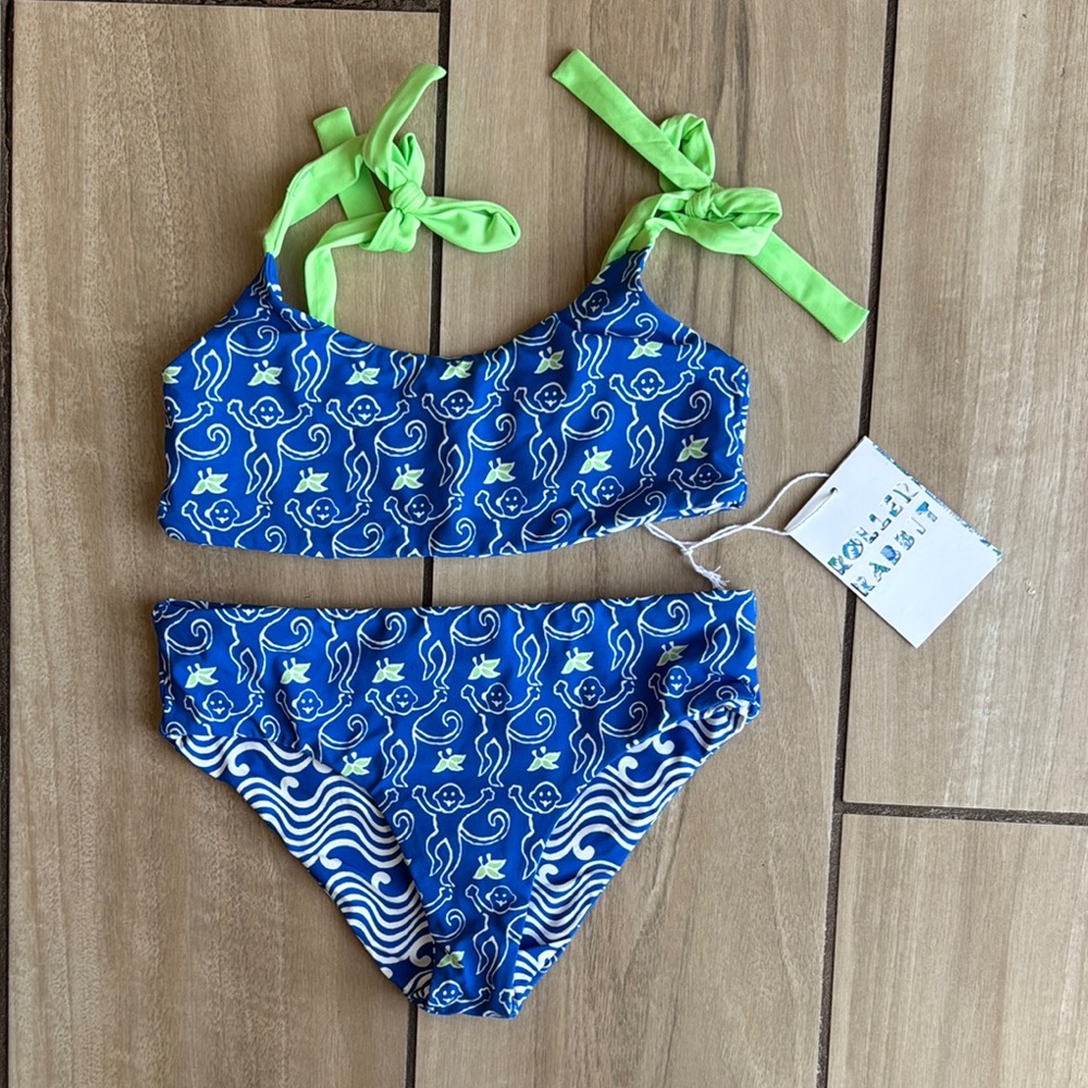 Kids odyssey monkey Cora reversible bikini cobalt